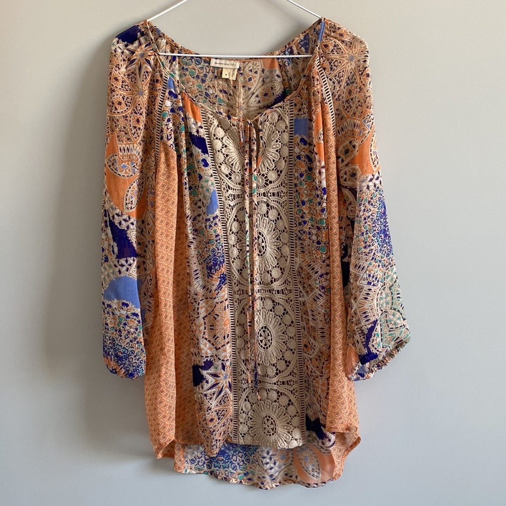 Anthropologie Meadow Rue Peasant Blouse Sz Medium